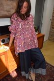 Annie 1972 Point Collar Smock Blouse Indian Pink Haze